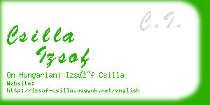 csilla izsof business card